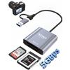 CyberPrism Lettore di Schede XQD SD USB 3.0, Lettore di Schede XQD SD USB-A/Type-C, Doppio Slot Adattatore Lettore di Schede per Sony Serie G/M, Lexar Professional, Serie G di Sony, per Windows/Mac OS/Linux