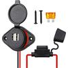 SUPRBIRD Caricabatteria Dual USB 4.8A 12v-24v Pannello Ricarica Rapida Impermeabile per Moto, Barche, Camion, Camper