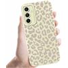 Coalbooliy Custodia Per Samsung Galaxy S22 5G 6,1'', Cellulare Bianco Silicone Morbido Cover per telefono Aesthetic Modello Leopardato Disegni Protezione Fotocamera Antiurto Protettiva Case, 06