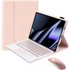 Generic Custodia con Tastiera per Honor Pad 10 / Tablet 10 12,1 pollici 2025 con Touchpad Tasti quadrati Tastiera Bluetooth 5.0 e Mouse Dual Mode(Pink)