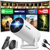 Nonete Proiettore 1080P FHD [2026 Upgraded] Mini Proiettore Portatile 4K con WiFi 6 BT 5.2 Videoproiettore Supporta Rotativo a 270°Projector Auto Keystone TV Stick/USB/HDMI/PC con Cavo HDMI & Mouse,Bianco