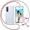 ISOI Cover con Cordino per Samsung Galaxy A57 5G, Custodia Trasparente con Collana Tracolla Laccio Collo Ultra Sottile Morbido TPU Silicone Antiurto AntiGraffio Case, Rosa