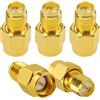 KUOQIY 5 Pezzi SMA Maschio a RP-SMA Femmina Adattatore, KUOQIY Connettore Coassiale Adattatore RF SMA, per Antenna WiFi, FPV, Occhiali, Router