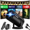 Nonete Proiettore 1080P FHD [2026 Upgraded] Mini Proiettore Portatile 4K con WiFi 6 BT 5.2 Videoproiettore Supporta Rotativo a 270°Projector Auto Keystone TV Stick/USB/HDMI/PC con Cavo HDMI & Mouse, Nero