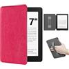 XunyLyee Custodia para 7 Pollici e-Reader 2024 Ebook Reader 7 Cover, | Cover a Conchiglia Leggera con Cinturino per la mano con Auto Sonno/Sveglia per 7 eReader, Rosa