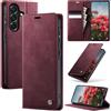 Teeirllim Cover per Samsung Galaxy A57 5G, Premium PU Wallet Libro Carta Fessura Portafoglio, Magnetica Antiurto Flip Pelle Cavalletto Custodia Supporto Cover per Samsung A57, Rosso