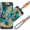 JEZSTHAI JEZSHTAI Custodia con Motivo per LG K61 Cover Antiurto con Cordino,Morbido Cover con Collana Bumper Case LG K61 Custodia in Silicone con Regolabile Catena per Cellulare,Cover*A04