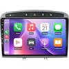 WOMGKDA Autoradio per PEUGEOT 308 408 2012-2020 9 Pollici Android 15 Car Stereo Fm Bluetooth Usb Wifi Per, 8 Core 6G+128G