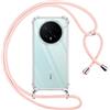 Pnakqil Cover per Honor Magic 8 5G con Cordino, Trasparente Custodia con Laccio Tracolla Cellulare Girocollo Collana Protettiva per Honor Magic8 5G 6,58, Rosa