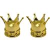 cyclingcolors 2x Cappucci delle valvole cappuccio tappi valvola forma di corona re e regina in plastica Schrader per pneumatici bici moto auto auto quad monopattino, oro