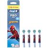 Oral-B Testine di Ricambio Kids 3+, Bianche, Marvel Spiderman, 4 Ricambi