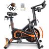Burever Cyclette da Casa Ultra Silenziosa, Cyclette per Casa con App, Design Ergonomico, Schermo LCD con Frequenza Cardiaca, Resistenza Magnetica, Volano da 15KG, Capacità 160KG