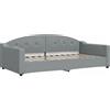 vidaXL Letto da giorno grigio chiaro 100x200 cm tessuto