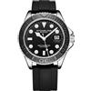 Stuhrling Original Depthmaster 4072 - Orologio sportivo da uomo, 42 mm, movimento al quarzo, lunetta girevole, cinturino in silicone, nero, 42mm, Casual