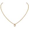 Suplight Collana donna con lettera D collana iniziale D ciondolo lettera D placcato oro 18K con catenina acciaio inossidabile 45 cm con confezione regalo