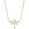 FANCIME Harry Potter x FANCIME Collaboration - Flying Keys Necklace - Gold, Glow-in-the Dark Design, Sterling Silver Pendant Necklace Jewellery Gift for Women Girls