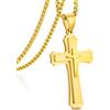 jiamiaoi Collana Con Croce In Oro Per Uomo E Donna Ciondolo Croce Oro Da Uomo Collana Con Crocifisso In Acciaio Inossidabile