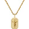 AOSWUD Collana con croce di Gesù per uomo e donna, ipoallergenica placcata in oro 18 carati con ciondolo a forma di medaglia gioielli cristiani religione (Oro)