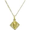 Never Say Never Medaglia in oro giallo 18k traforata con la Madonna Bambina e zirconi. Catena 3X1 da 45 cm speciale comunione e donna., cm, Oro, Zirconi