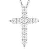 FANCIME Moissanite - Collana a croce in argento Sterling 925, 3 pronti, con ciondolo a forma di croce da 1,1 carati, idea regalo per compleanno, da donna, lunghezza della catena: 40 + 5 cm