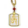 Gandhanra Amuleto dipinto a mano con lettera OM, medaglione tibetano Gau Box, ciondolo talismano religioso, collana in acciaio inox, regalo spirituale