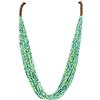 Bocar Collana Statement Lunga Multistrato Artigianale con Perline in Acrilico e Legno, Stile Bohemiano per Donna, Con Scatola Regalo (NK-10407-greenery)