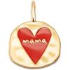 SINGULARU - Charm Mamá Lovely Heart. Ottone con bagno in Oro 18 Kt e Smalto. Gioielli da Donna.