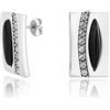 LillyMarie LILLY MARIE Orecchini Da Donna In Argento Sterling Con Onice Sintetico E Cristalli Raffinati