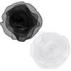 sourcing map 2 spille grandi a forma di fiore in raso da donna, in organza, eleganti, floreali, per matrimoni, balli, feste, vestiti, cappelli, accessori, bianco, nero, 25,4 cm