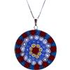 LE GEMME DI VENEZIA Collana Donna Con Pendente Murrina Milefiori Venezia In Vetro Originale Di Murano E Argento 925 Diametro 36N AR (COLORE 12)