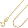 Amberta® Gioielli - Collanina - Catenina Argento Sterling 925 - Placcato Oro 18K - Modello Barbazzale - Larghezza 1.05 mm - Lunghezza: 55 cm