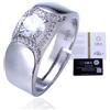 Halukakah Anello da Uomo in Moissanite Argento Sterling 925 con Diamante 1 Carato e Certificato,Gioiello di Lusso 2,0 ct per Fidanzamenti,Misura Regolabile,Abbraccio Grazioso,per Compleanno,Matrimonio