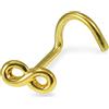 Monster Piercing 9K giallo oro liscio Infinity segno 20 Gauge naso vite narice Piercing