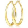 Geveay Orecchini a cerchio in argento da donna, ipoallergenici, in argento Sterling 925, placcati in oro 14 carati, leggeri, grandi e spessi, 30/40/50/60 mm, Oro giallo, Nessuna pietra preziosa