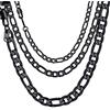 Suplight Collana Uomo a Catena Cubana Figara Scatola in Acciaio Inossidabile 316L Placcato Nero/Oro/Argento larghezza 4-6-9mm lunghezza 46-76cm per Uomo Ragazzo Hip Hop Rapper Confezione Regalo