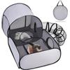 Fanxinzttc Box 3 in 1 per gatti con tunnel circostante, box per animali domestici con lati morbidi traspiranti, recinto per gatti e cani, per esterni e interni, tenda portatile per piccoli animali, con borsa per