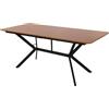 ML DESIGN modern living ML-Design Tavolo da Pranzo Rettangolare Marrone Scuro, Struttura in Acciaio, 180x80x75 cm per 6 Persone, Design Industriale, Mensa da Cucina, Tavolo da Soggiorno o Scrivania con Piedini Regolabili