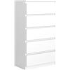 3E 3xE living.com Cassettiera con 5 cassetti 102 cm, colore bianco, D: 70 x 39 x 125 cm