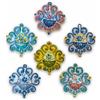 SICILIA BEDDA CAPACI Acquasantiera (1Unità) in Ceramica Siciliana, Forma barocca h 7 x L 7 cm ca. con Decoro e Colore Casuale