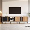 BTM Mobile Porta TV Rustico Marrone, Credenza Bassa, Cassettiera TV, 180 cm - Per 80 Pollici con Anta e Vano Aperto Mobile Soggiorno