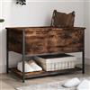 Generico Panca Portaoggetti Rovere Fumo 70x42,5x47 cm Legno Multistrato,Cassapanche e panche per ingressi