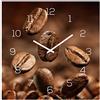 levandeo Orologio da Parete in Vetro, 30 x 30 cm, Motivo: Chicchi di caffè, Decorazione da Parete