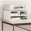 Generico Supporto per Stampante Bianco 49x40x22,5 cm Legno Multistrato,Supporti per Stampante