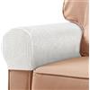 Hearda 2/4 Pz Copri Braccioli, semplicità Universale Copribraccioli, Copri Divano, Copridivano Elasticizzato, Copri Poltrona con Braccioli per Poltrone, Divano, Braccioli (Bianco,4 Pezzi)