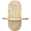 Vdaxvme Mensola da parete in rattan ad arco sospeso in legno per fioriere galleggianti per soggiorno, camera da letto, decorazione per cameretta dei bambini, mensola decorativa in legno in rattan