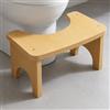 GOEDCH 37 × 20 × 17 cm - Sgabello WC in bambù naturale, design ergonomico, sgabello antiscivolo, colore originale, per bagno famiglia