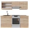 Vicco Cucina componibile R-Line, Rovere Sonoma/Goldkraft, 200 cm senza piano di lavoro, adatto per l'espansione personalizzata tramite moduli aggiuntivi