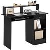 Yaheetech Scrivania per Computer Tavolo per PC Scrivania per Laptop da Ufficio con Cassetto Postazione di Lavoro Scrittoio da Studio Grande Nero