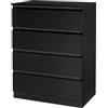LEADZM Cassettiera Camera da Letto con 4 cassetti, settimino camera da letto, per la Camera da Letto Soggiorno e Ingresso, 38 x 60x 78 cm (1, Nero)