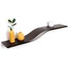 EWART WOODS Mensola flottante con supporto nascosto, mensola a muro con decorazione bianca, mobile moderno in legno naturale, mensola geometrica in legno come scrivania, per bagno, camera da letto, decorazione
